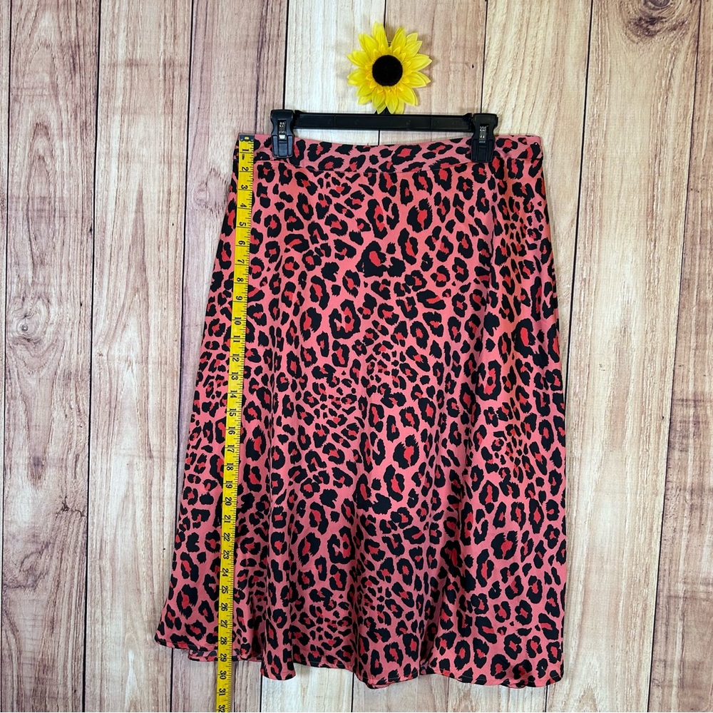 Worthington Pink Cheetah Skirt Size 10 Maxi Midi Length Animal Print Medium - Picture 14 of 16